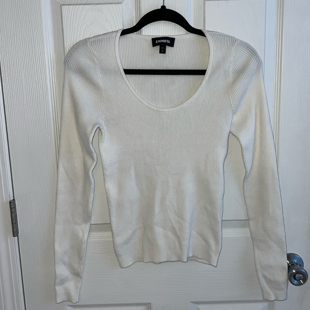 Express Ribbed Scoop Neck Sweater
